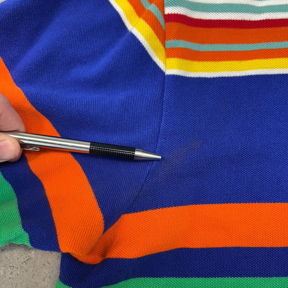 Vintage Polo Ralph Lauren Polo Shirt Mens 2XL Short Sleeve Colorblock Rainbow - Picture 7 of 9